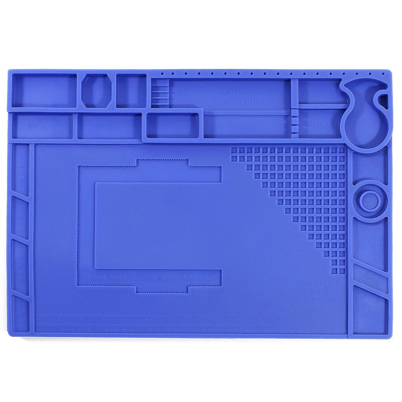 YIHUA M180 Anti-Slip Magnetic Insulation 500â„ƒ Heat-Resistant Silicone Work Mat for Soldering, SMD Rework, Mobile Phone, Laptop, Electronics Repair and DIY Size: 17.32 x 12.20 Inches (M180) - Image 1
